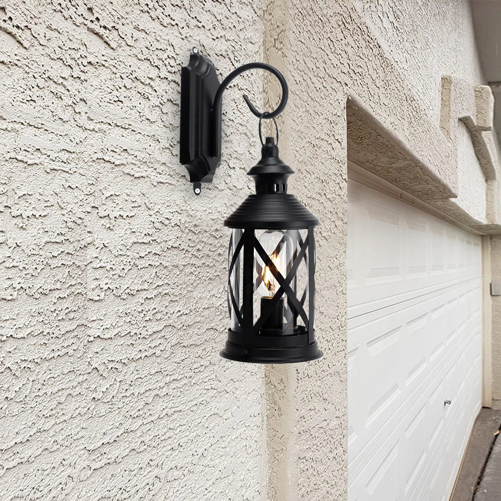 10''Tall Battery Powered Metal Lamp with Hook (Black)-2