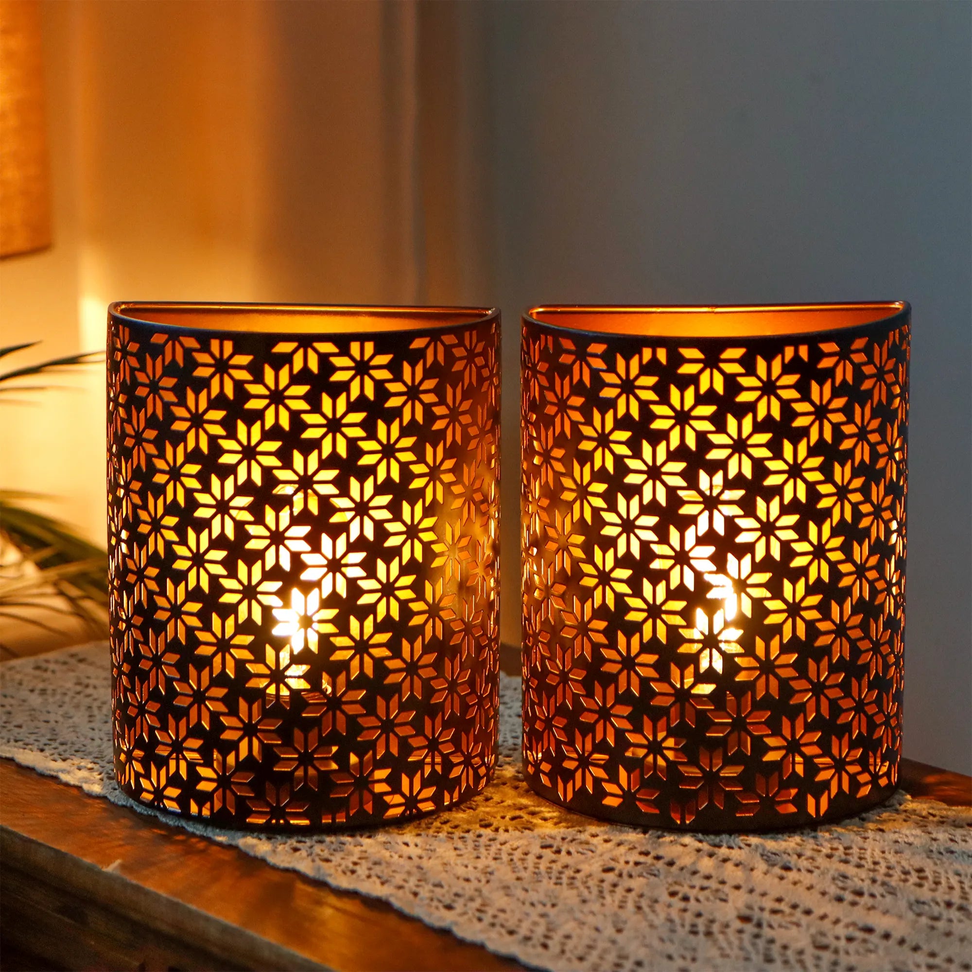 Set of 2-8''H Wall Sconce Lighting Lamps（Snowflake）-1