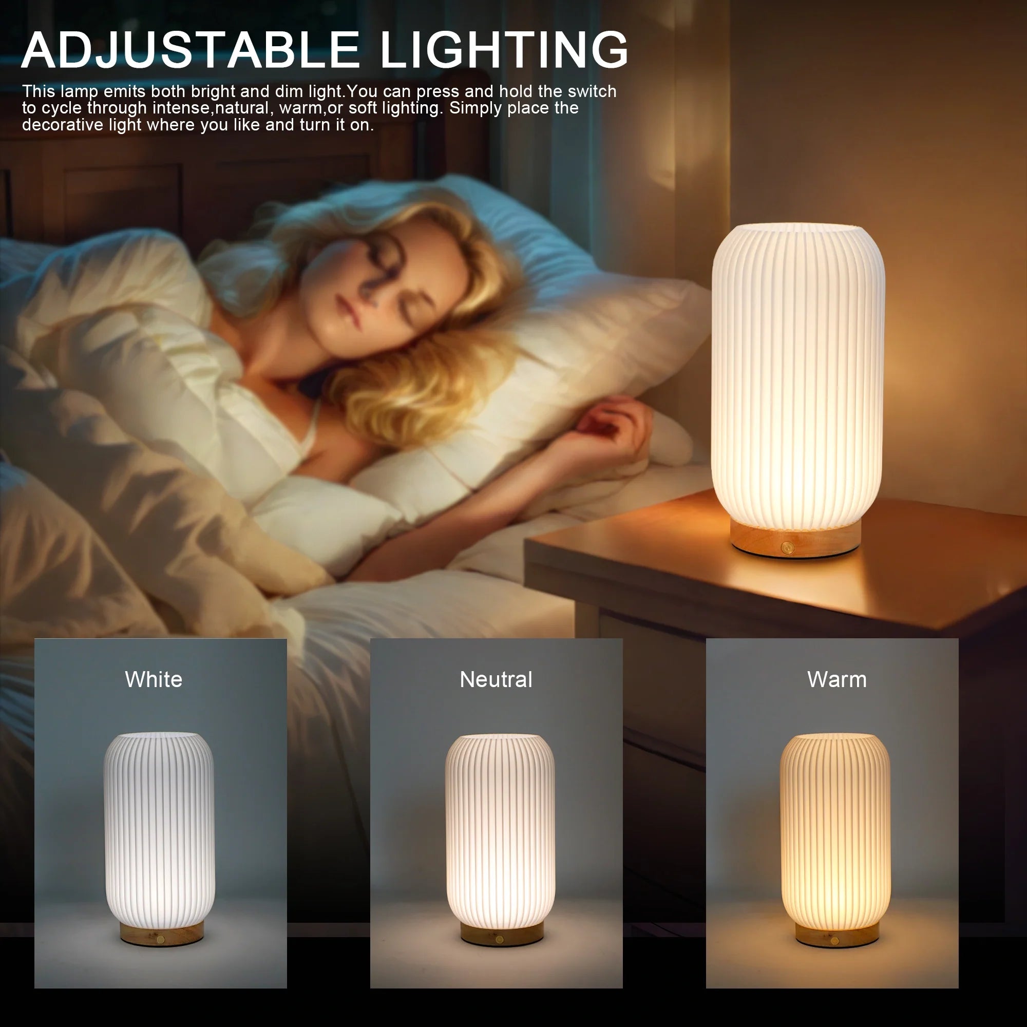 9”H Rechargeable Lamp 3D-Printing(Cylindrical )-2