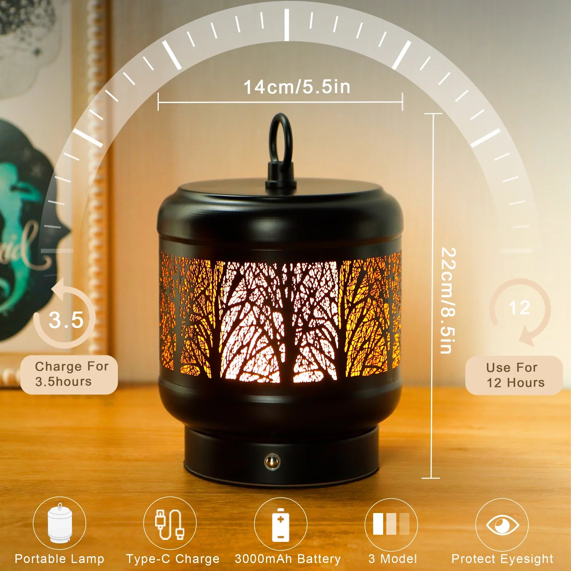 4000mAh Rechargeable Battery Operated Desk lamp-1