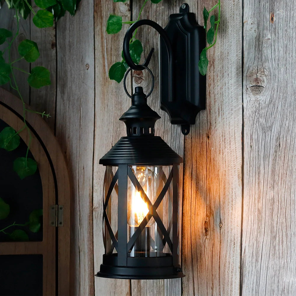 10''Tall Battery Powered Metal Lamp with Hook (Black)-0