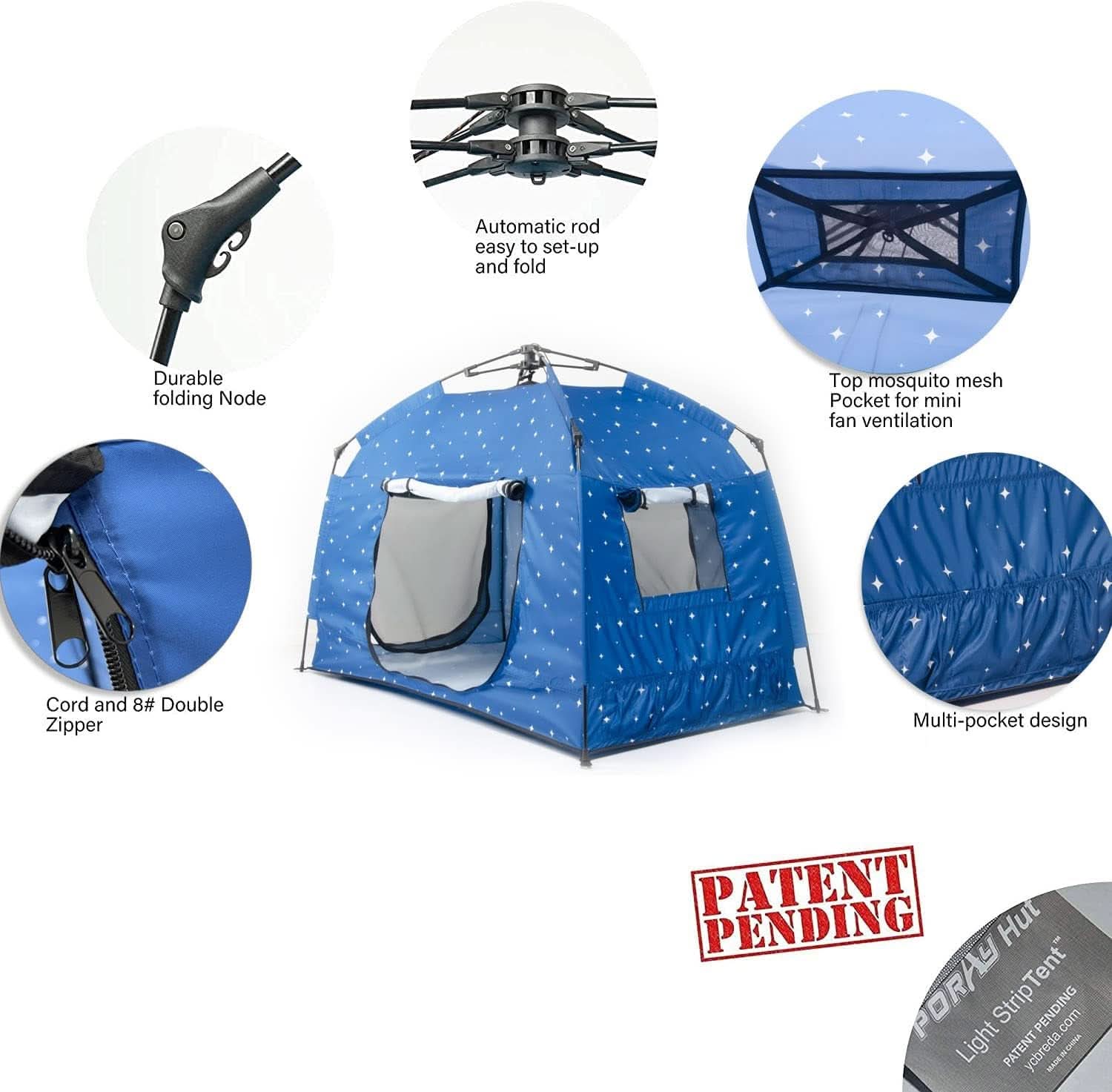 Portable Kids Play Tent With Starry Lumina Fabric Edition-1
