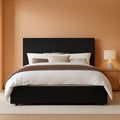 Full Upholstered Platform Bed Frame Corduroy Black