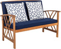 Fontana 4 Piece Patio Set Navy Cushions Geometric Pattern