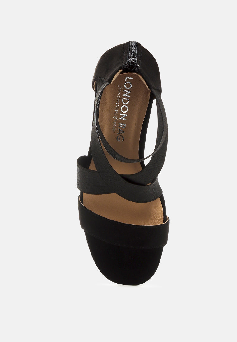 Benicia Elastic Strappy Block Heel Sandals-3