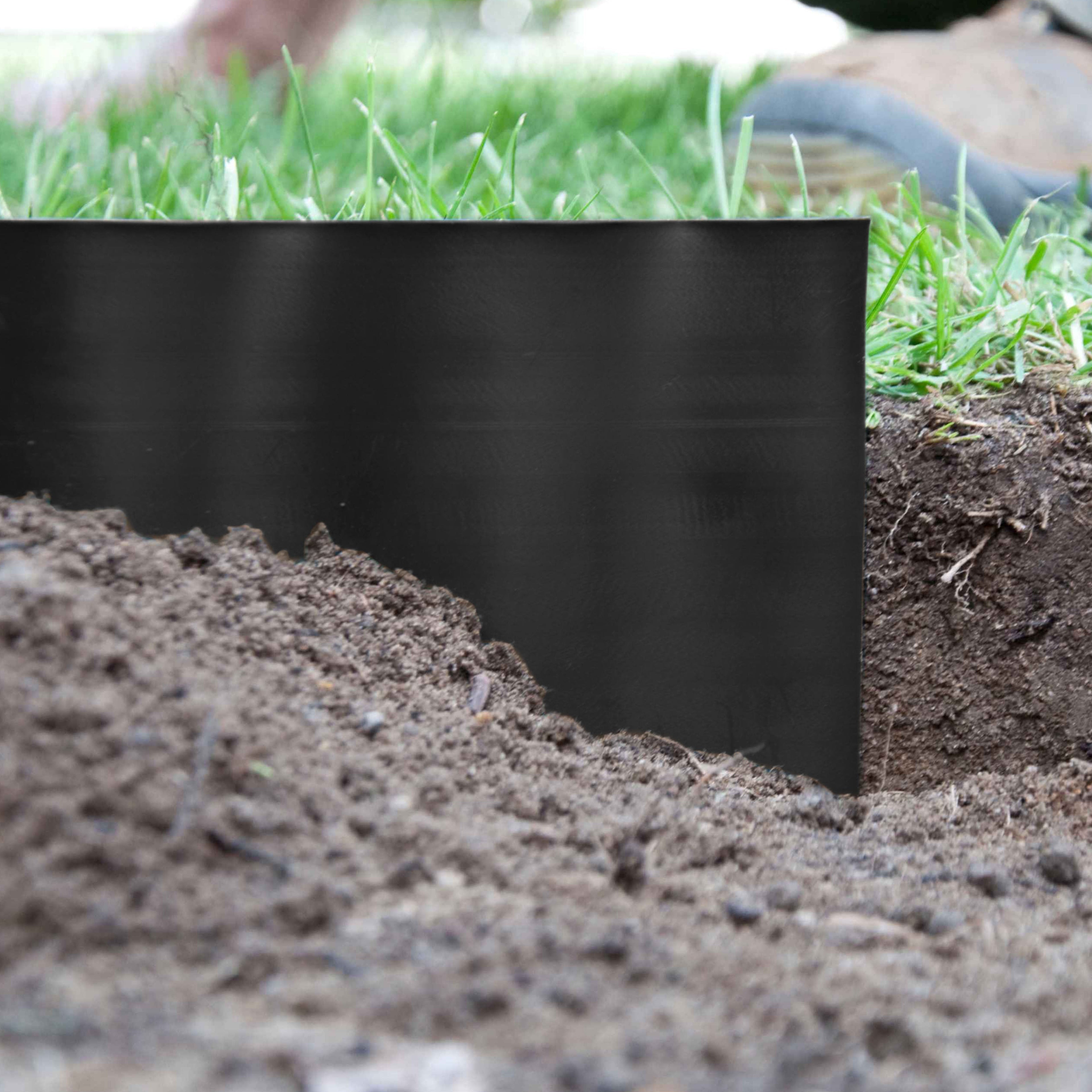 Black Crinkled Flexible Lawn Edging, 20cm Height