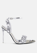 Blingy Diamante Embellished Stiletto Sandals-0