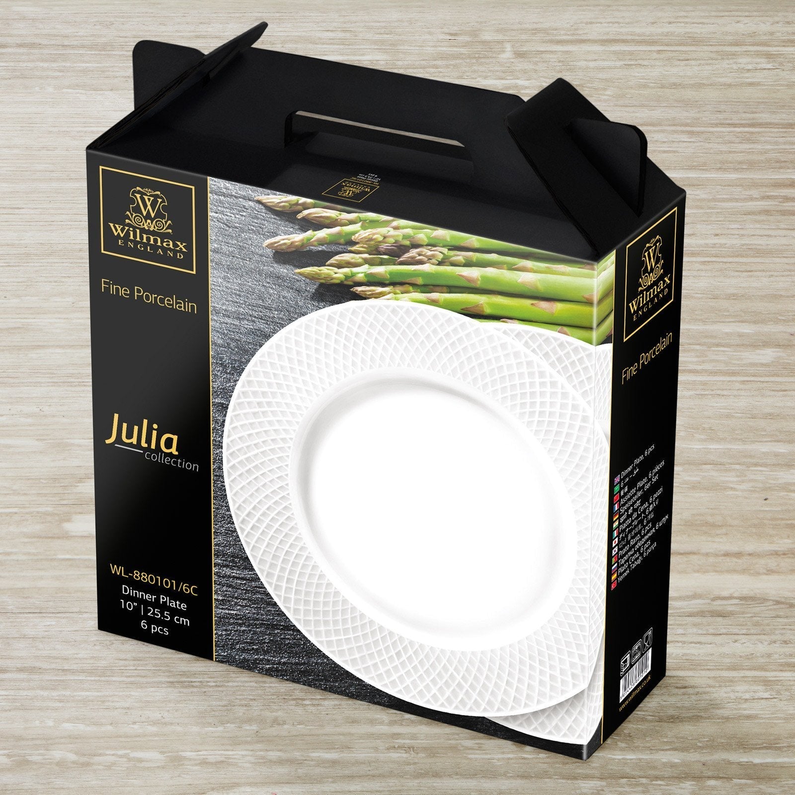 Fine Julia Porcelain Deep Plate Dinnerware Set For 6 Including 10" inch Charger Plate-4