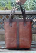 Small Leather Tote Bag with Zipper-0