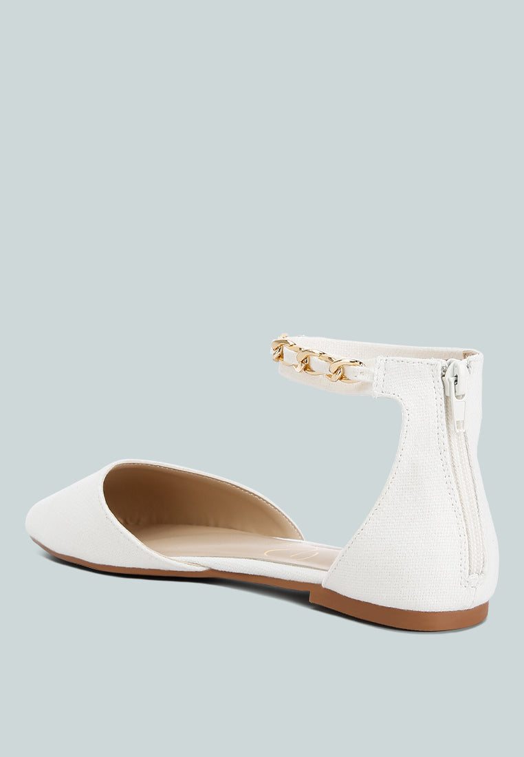 Buqisi Chain Embellished Flat Sandals-3
