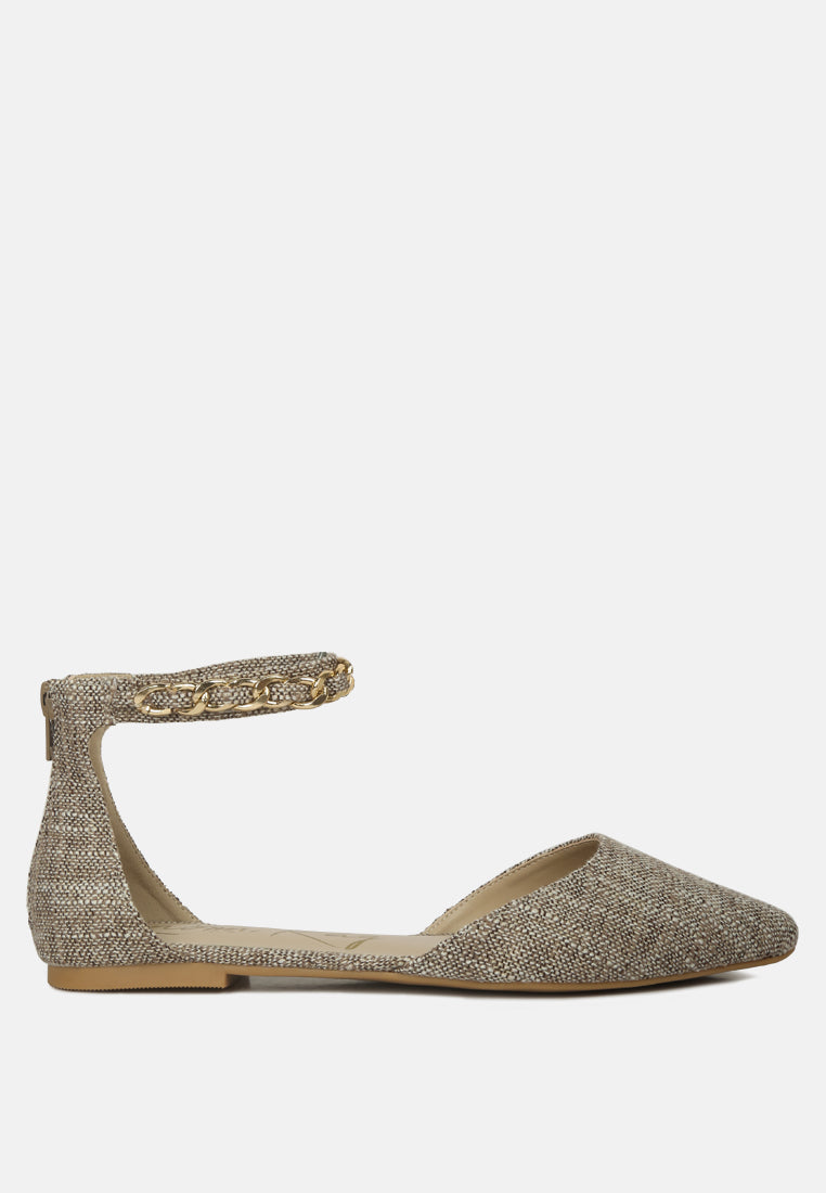 Buqisi Chain Embellished Flat Sandals-6