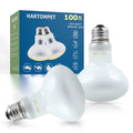 HARTOMPET Reptile Heat Lamp Bulbs 100W E26 - UVA Basking Spot Light for Reptiles - Simulated Sunlight Terrarium Heat Lamps - Ideal for Bearded Dragon Lizard Tortoise chickss and More | Pack of 2