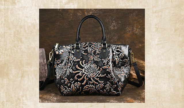 Vintage Embossed Handbag, Crossbody Shoulder Bag