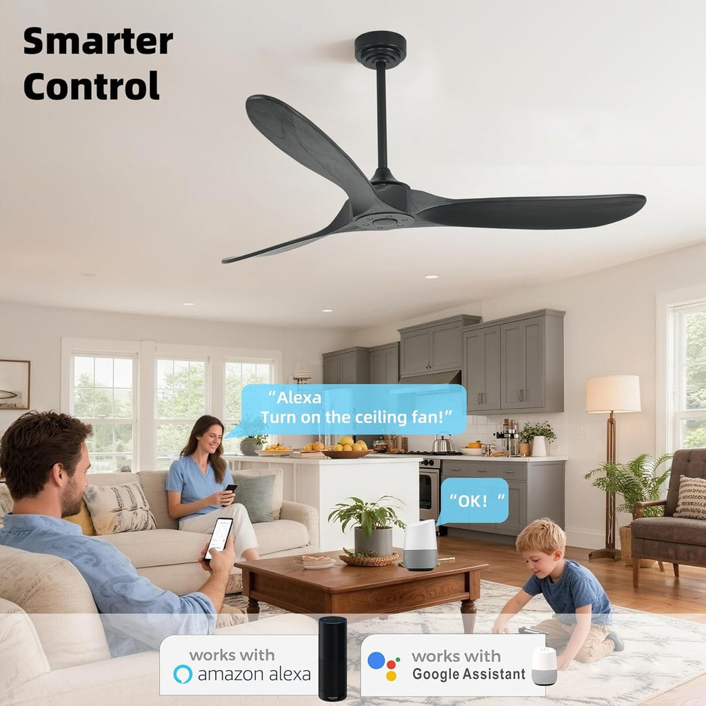 60Inch Outdoor Smart Ceiling Fan Voice Control Remote-1