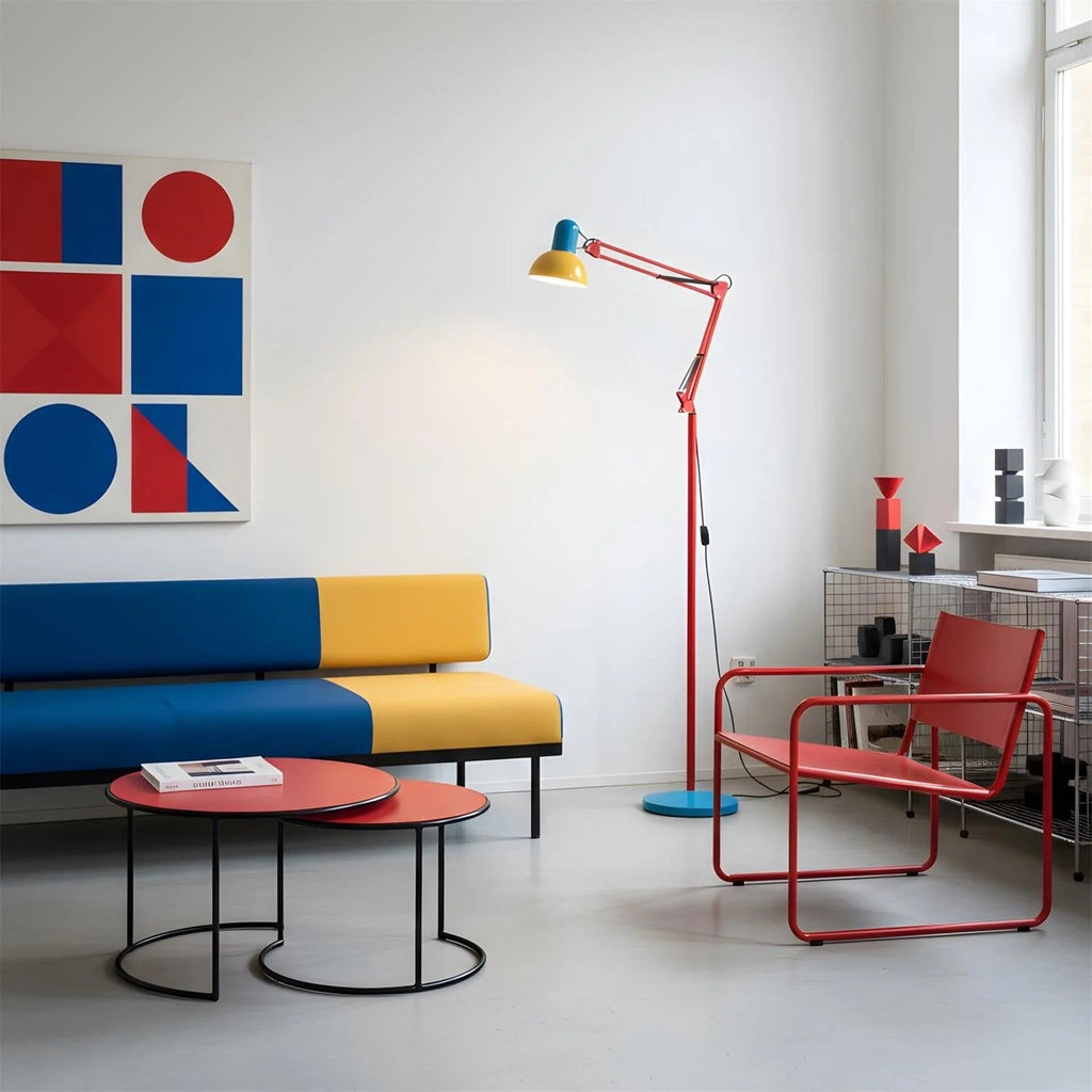 Adjustable Memphis-Style Floor Lamp with Bold Colour Design-3