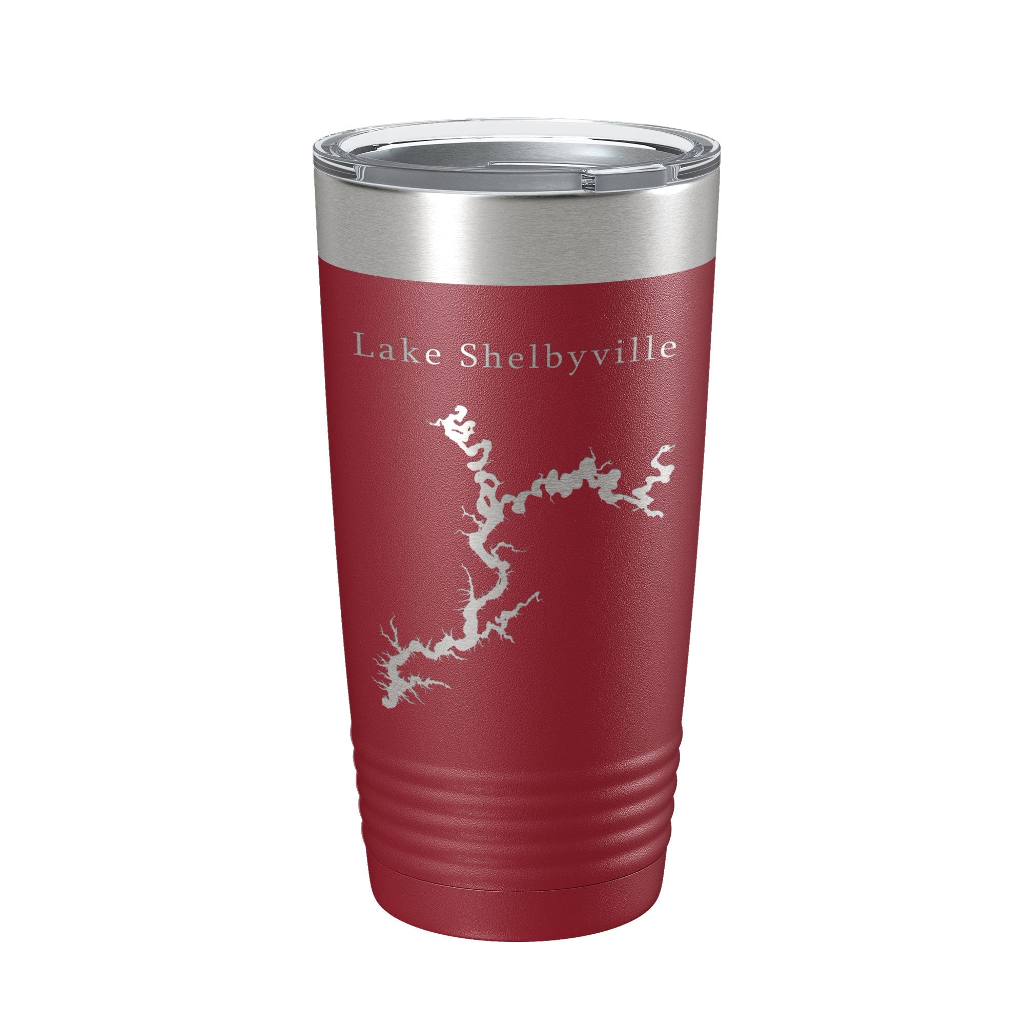 Lake Shelbyville Map Tumbler Travel Mug Insulated Laser Engraved Coffee Cup Illinois 20 oz-18