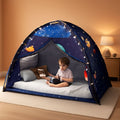 Twin Bed Tent Canopy Blue Black out Privacy Indoor Play house For Kids-0