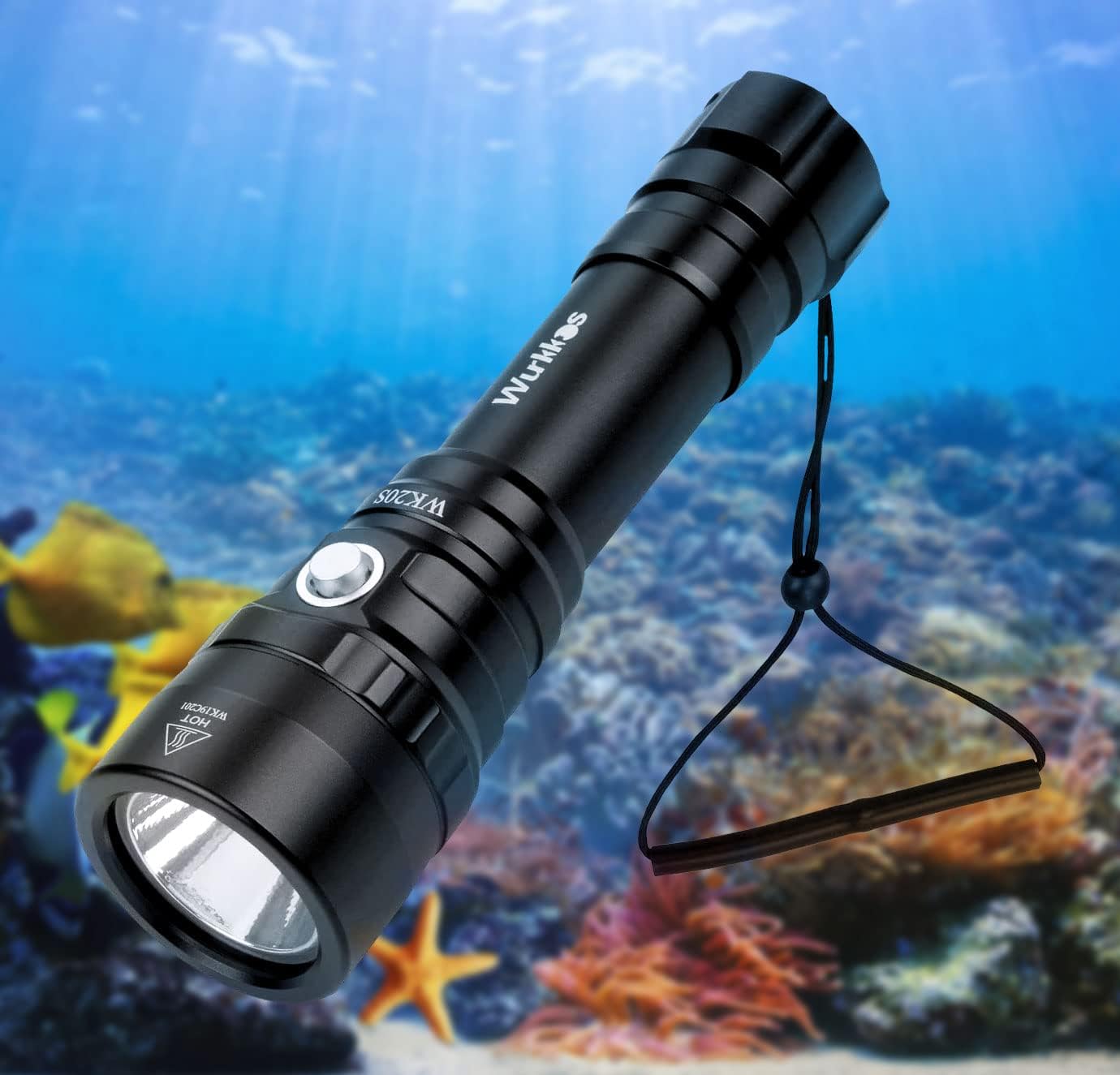Wurkkos Scuba Diving Flashlight2000 Lumen Dive Flashlight 363M Long Range SST40 LED 90CRI 5000K IPX8 Waterproof Underwater Torch Professional Snorkeling Light for Under Water Deep Sea Cave