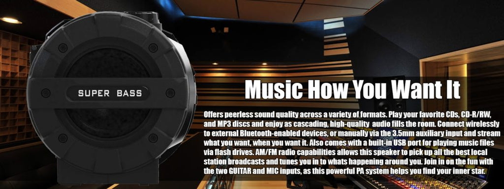 Naxa MP3/CD Bass Reflex Boombox and PA System with Bluetooth-3