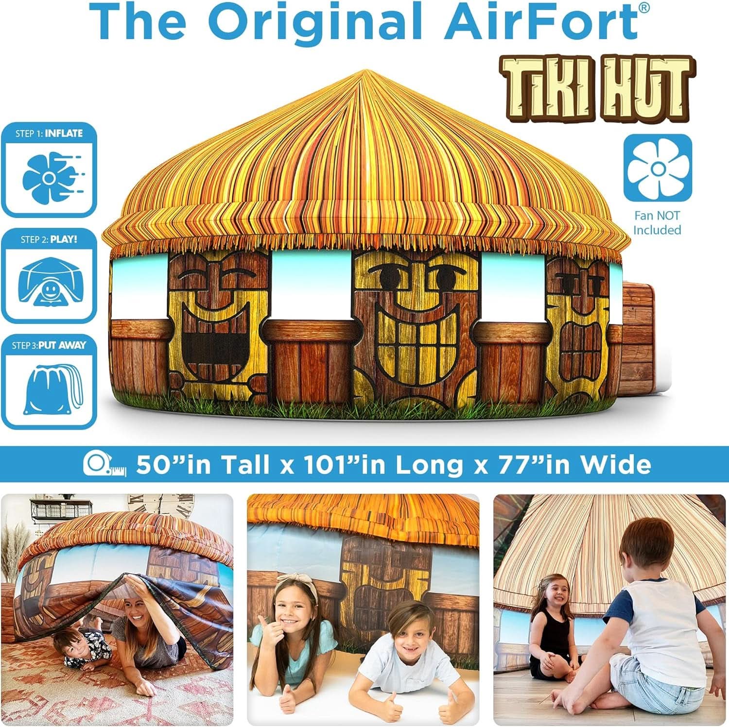 AirFort Inflatable Fort Tent 77 Inch Kids Play house-2