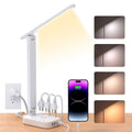 Power Strip with LED Desk Lamp 3 Outlets 4 USB Ports(2 USBC) 4 Modes 5 Level Touch Lamp Small Desk Lamp for Home Office Bedroom Bedside Study Reading Light 5ft Extension Cord Dorm Room Essentials