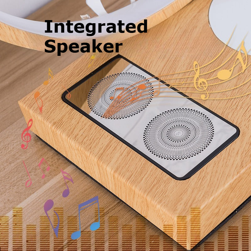 3-in-1 LED Bedside Desk Lamp with 15W Fast Wireless Charger & Speaker, Stepless Dimmable-3