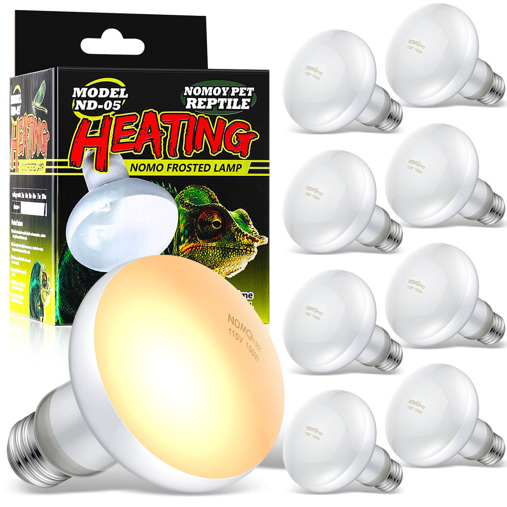 8 Pcs Reptile Heat Lamp Basking Spotlight Bulbs Basking Heat Lamp Bulbs for Reptiles UVA Reptile Light Fixture Terrarium Heat Lamps (100w)