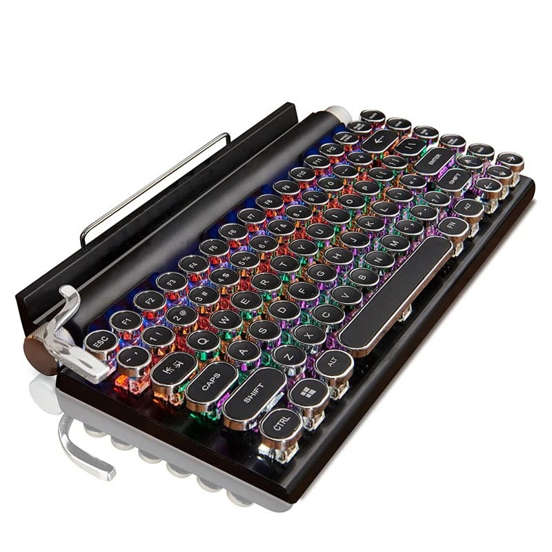 Retro Wireless Bluetooth Typewriter Keyboard with USB
