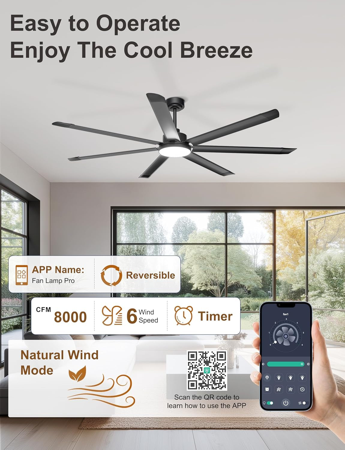 72Inch Industrial Ceiling Fan With Dimmable Lights-4