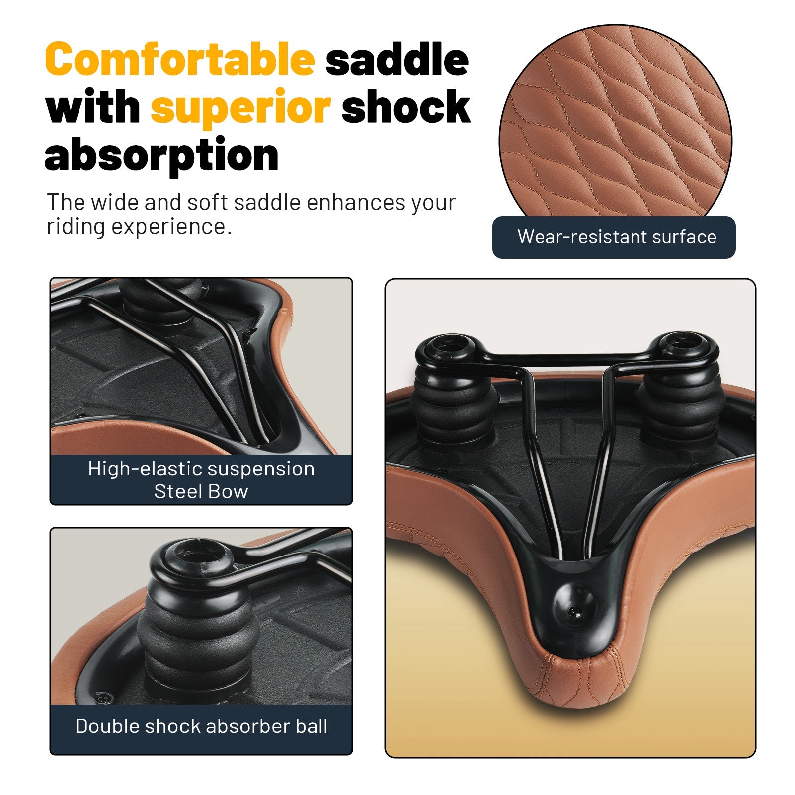 YS 10, YLG Brown Bicycle Seat Cushion-4