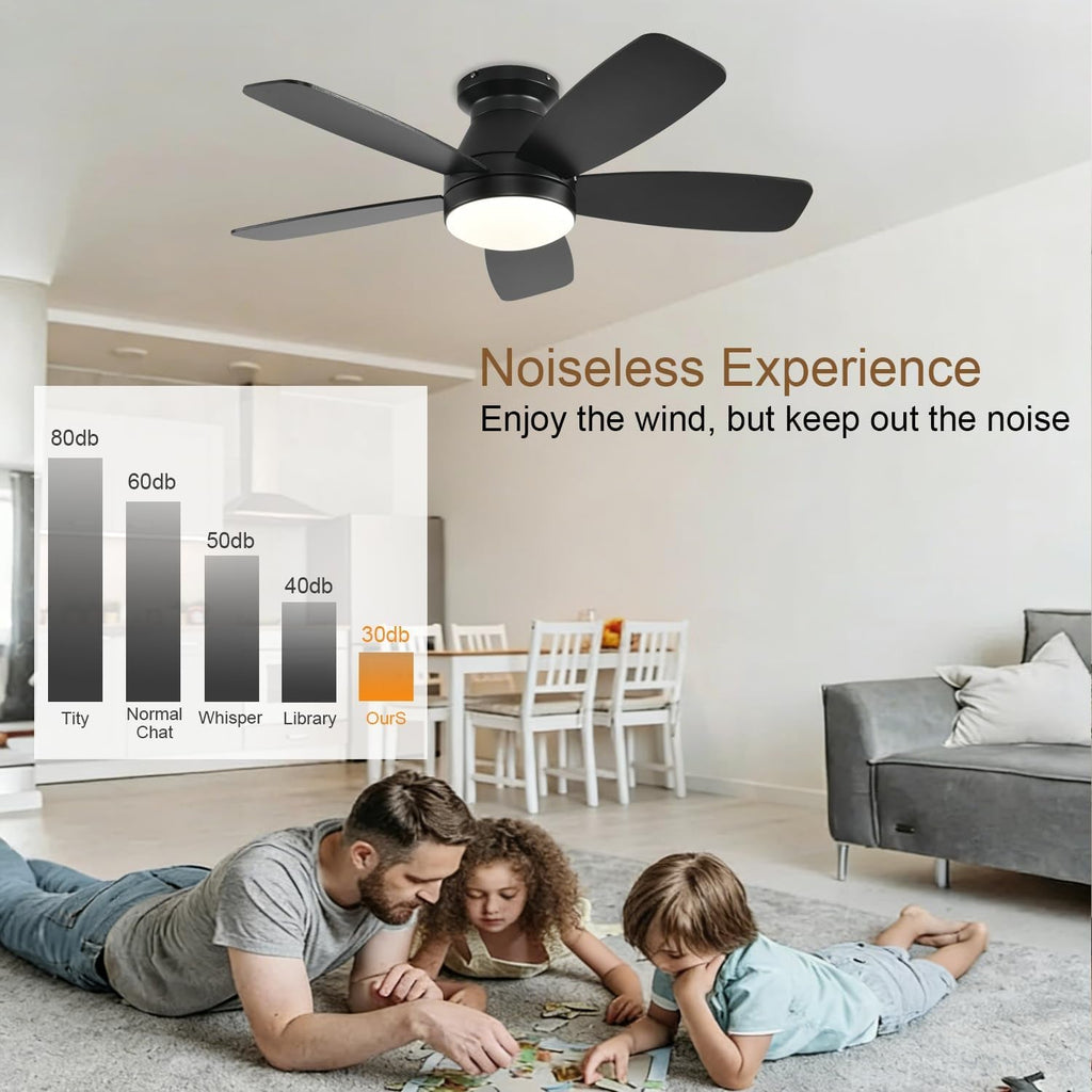 42 Inch Black Ceiling Fan With Light-4