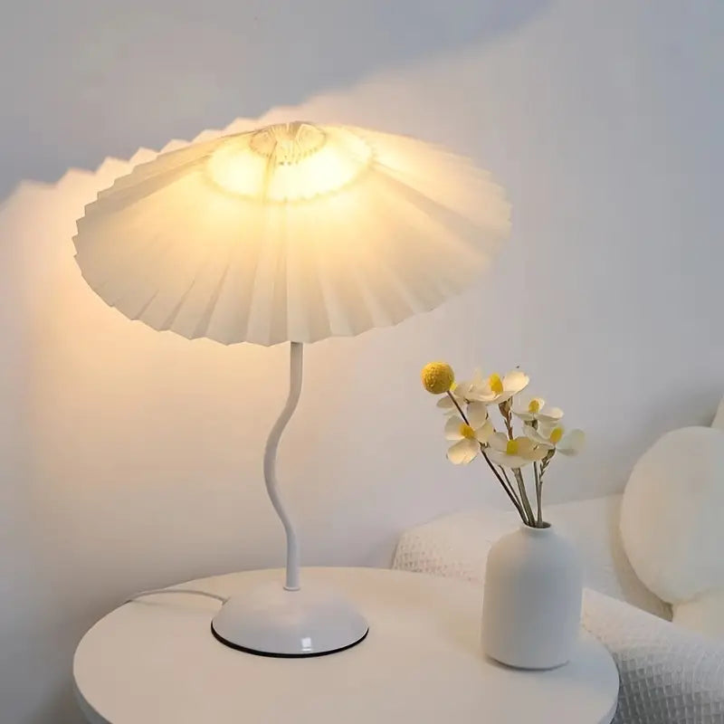 Harp Pleated Table Lamp for Modern Living Room Decor