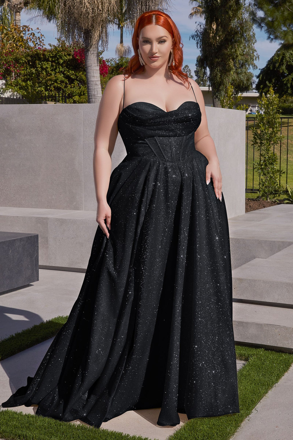 Glitter A-Line Gown Curve-0