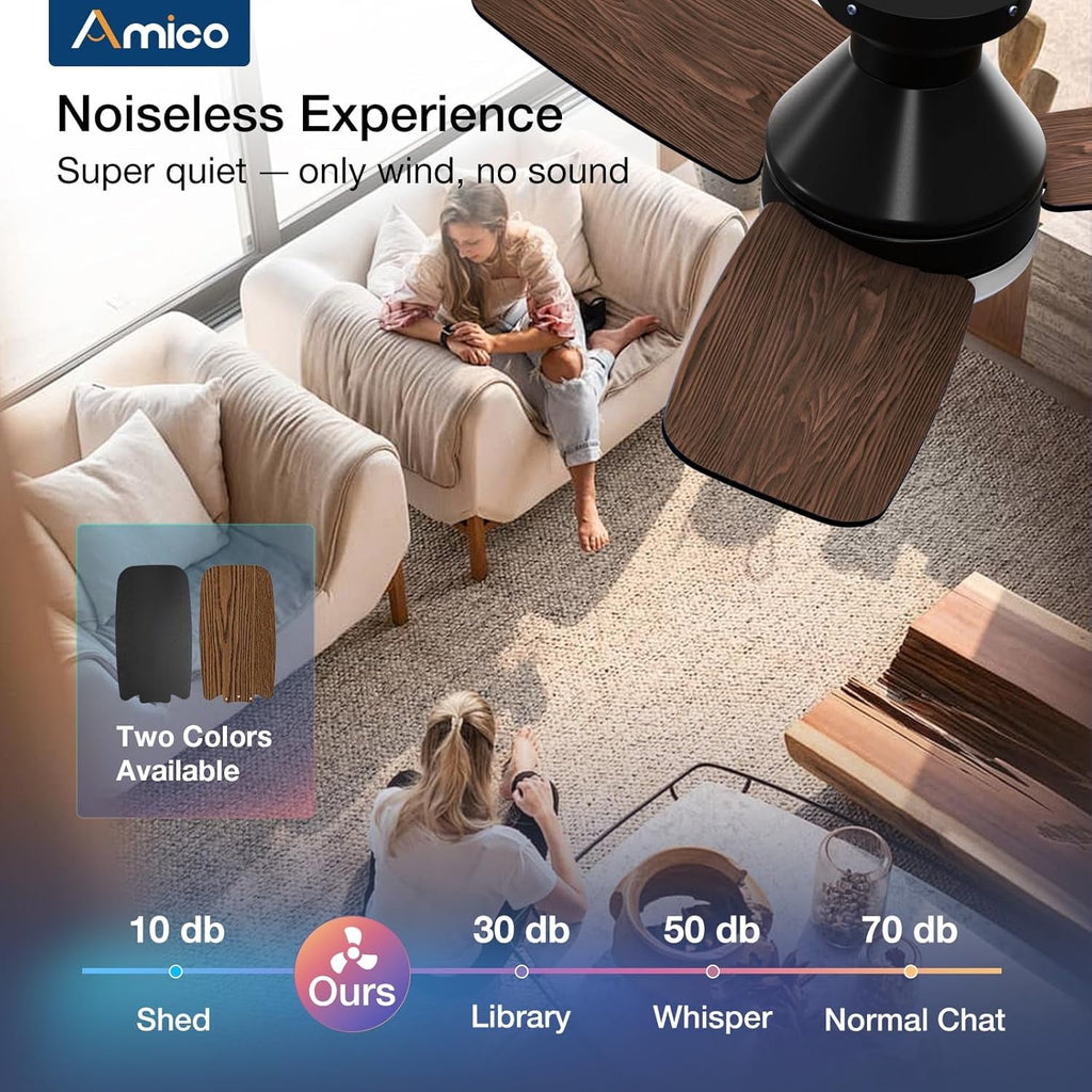 30 Inch Black Ceiling Fan Energy Efficient Remote Control-3