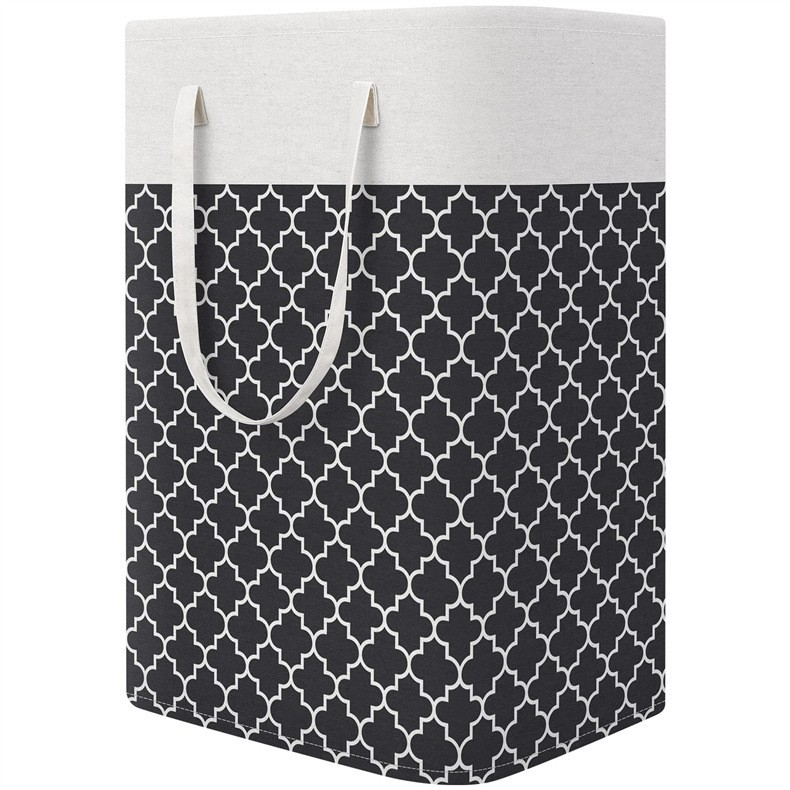 Large Foldable Striped Laundry Basket