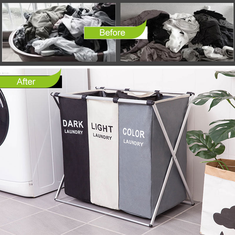 Folding Laundry Baskets Organizer with Compartments