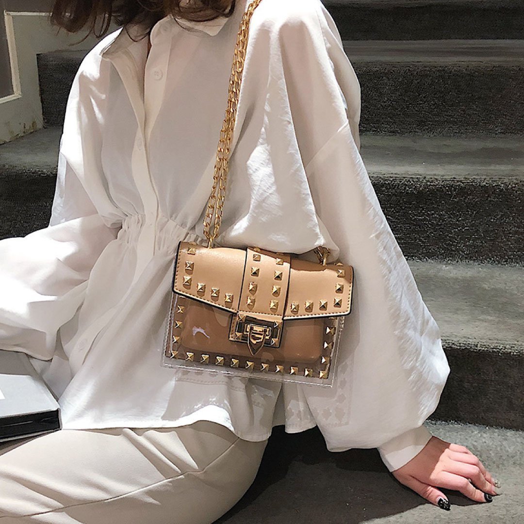 Betty Shoulder Bag -Clear/Tan-3