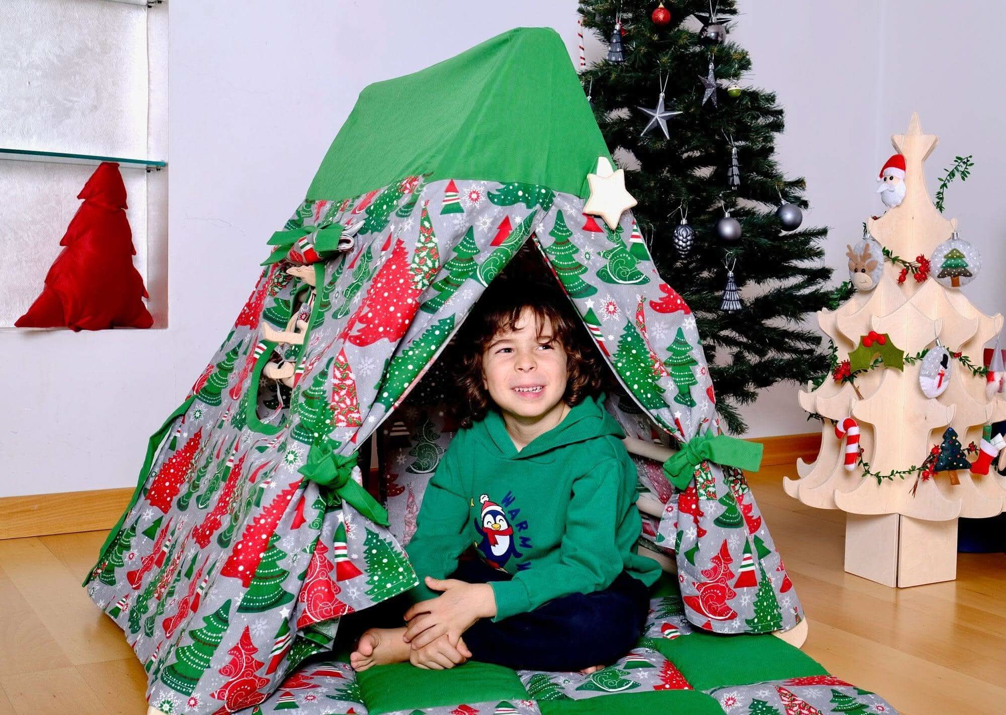 Climbing Triangle with Christmas Tent Cover, Mat, Ramp-2