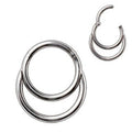 316L Stainless Steel Double Ring Seamless Clicker Ring / Septum Jewelry-0