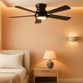 52 Inch Black Energy Efficient Ceiling Fan LED Light-0