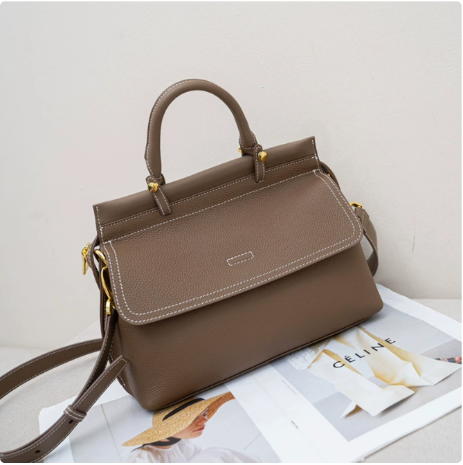 Ladies' Fashion First Layer Cowhide Handbag
