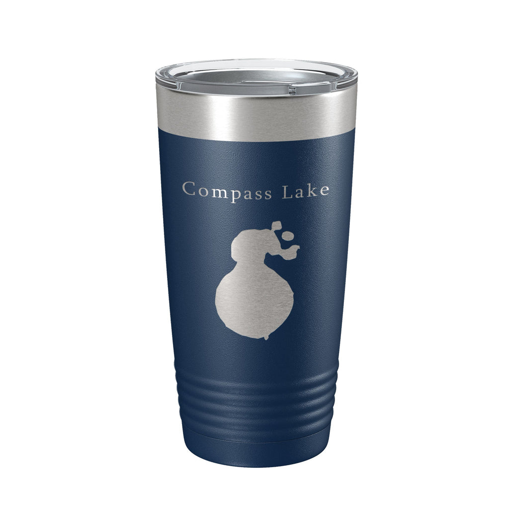 Compass Lake Map Tumbler Travel Mug Insulated Laser Engraved Coffee Cup Florida 20 oz-2