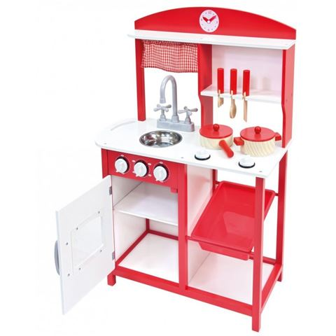 Bino Toys wooden kitchen with accessories red (83725) (83725)