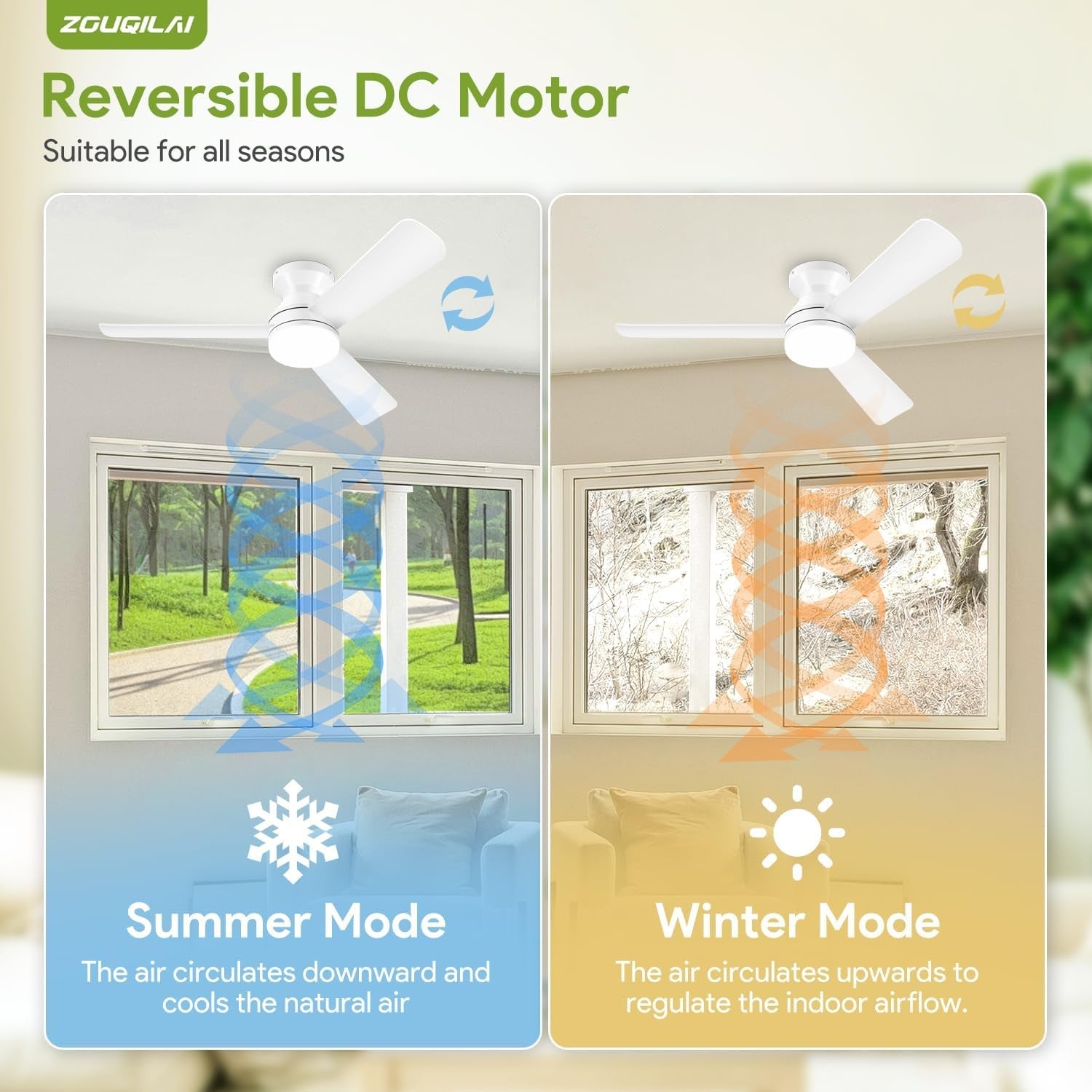 42Inch Ultra Bright LED White Ceiling Fan With Remote-2