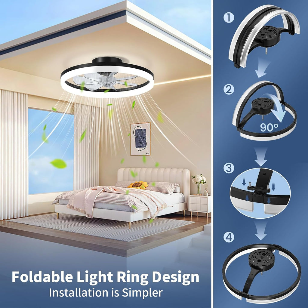 20Inch Black Contemporary Ceiling Fan With Lighting-2