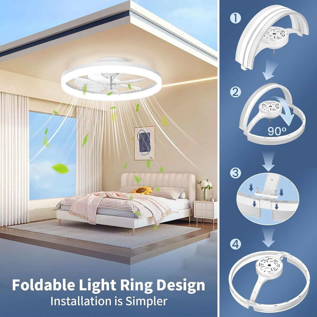 White 20 Inch Contemporary Ceiling Fan With Lighting-3