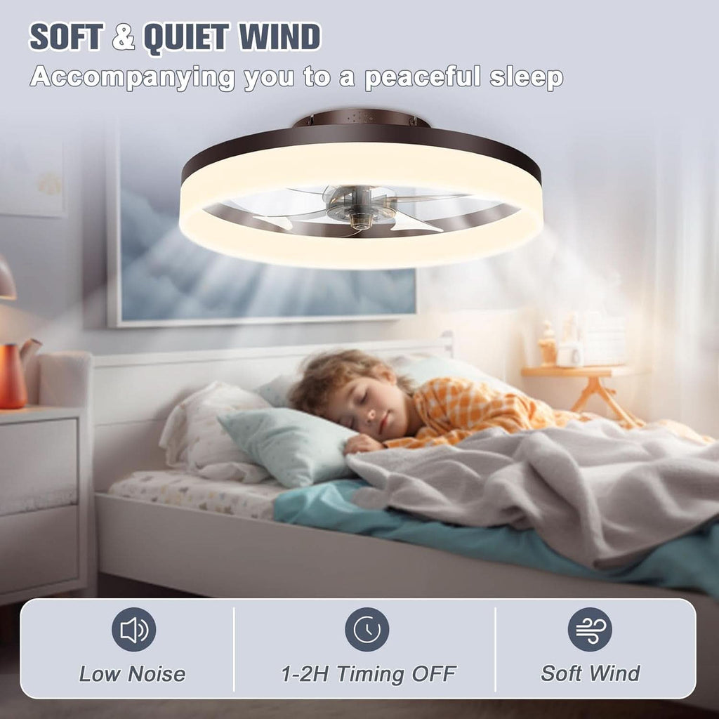 Smart Bladeless Ceiling Fan With Remote And LED Lights-4