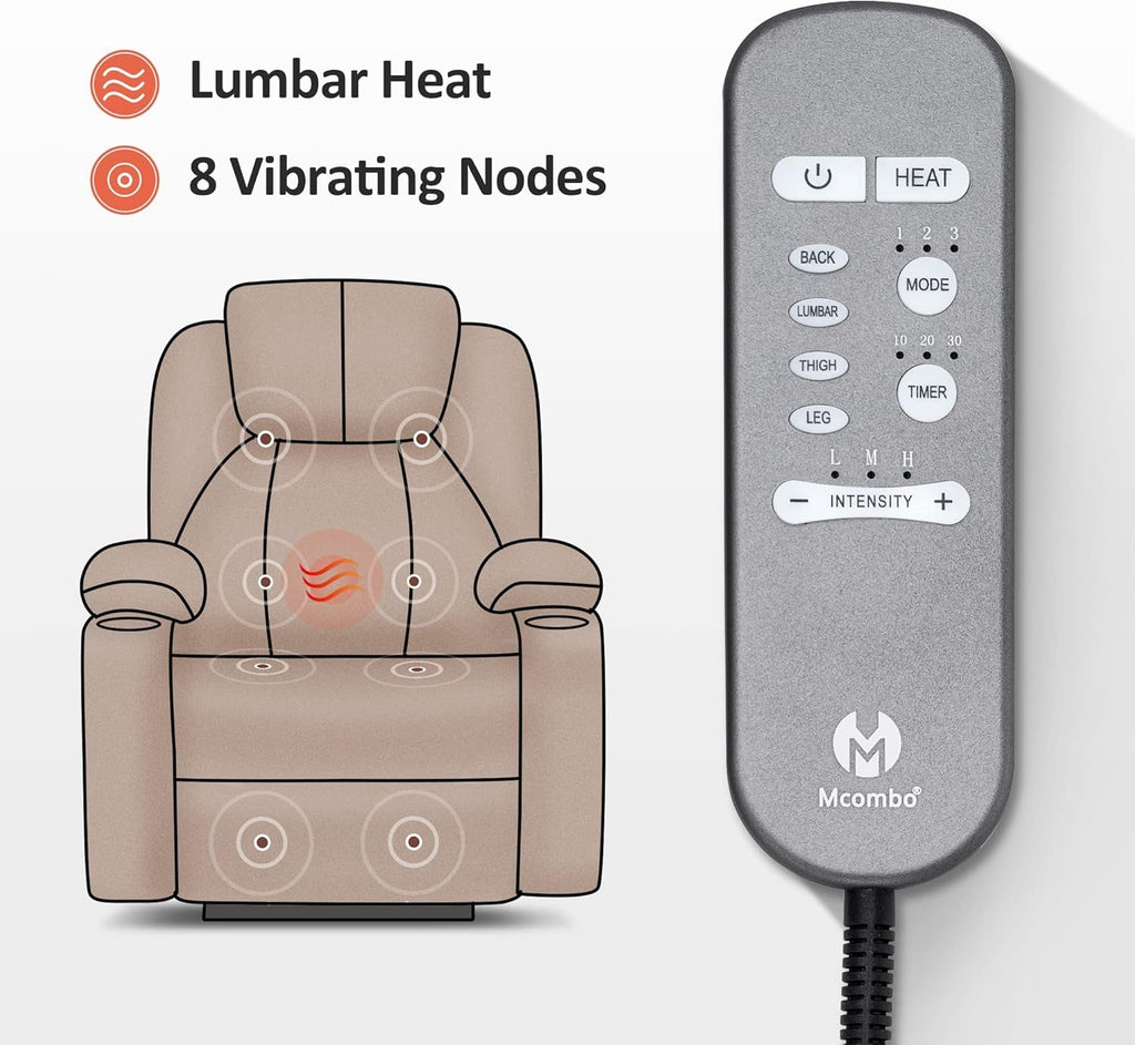 Large Power Lift Recliner Chair With Massage And Heat