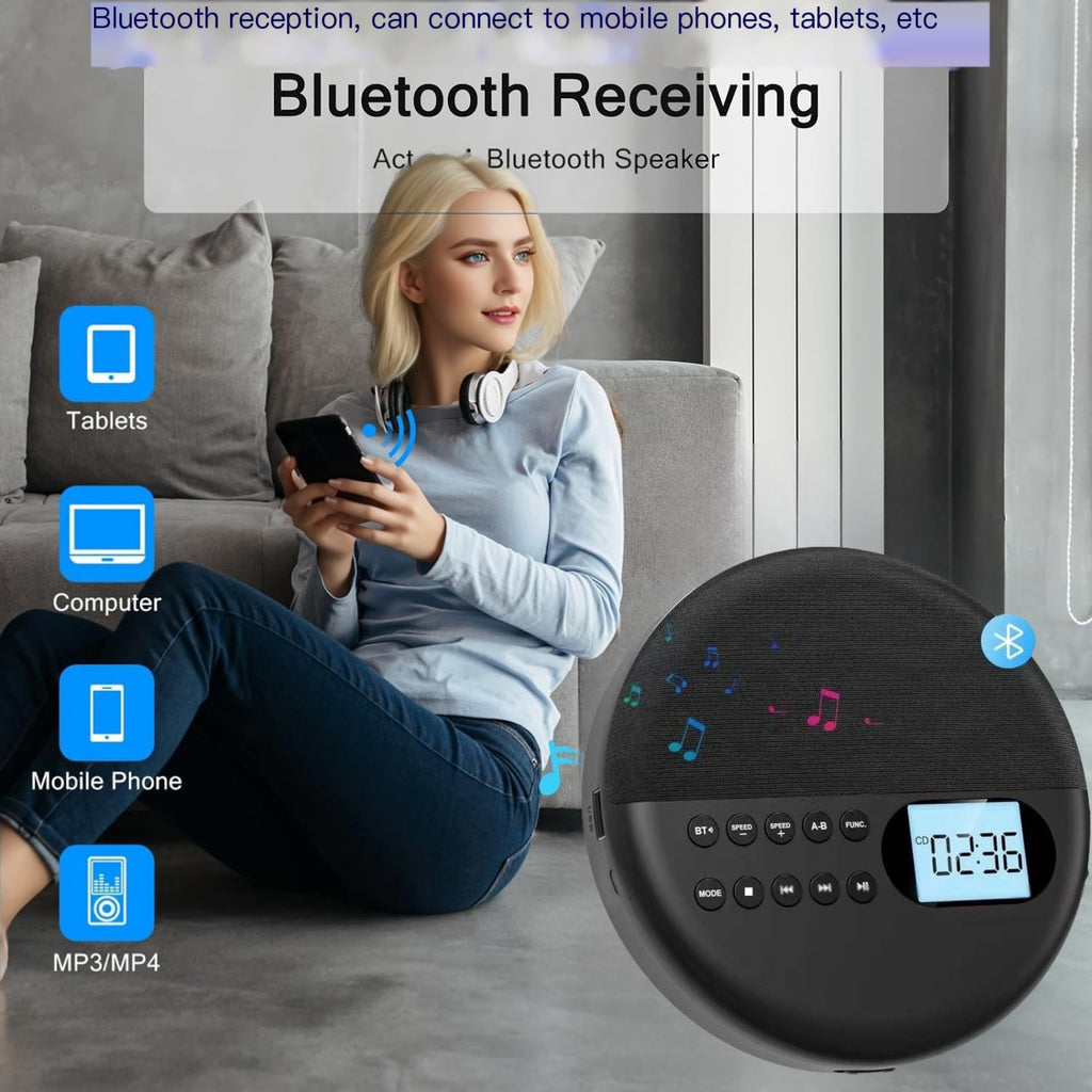 Multifunction Bluetooth CD Player with Stereo Speakers