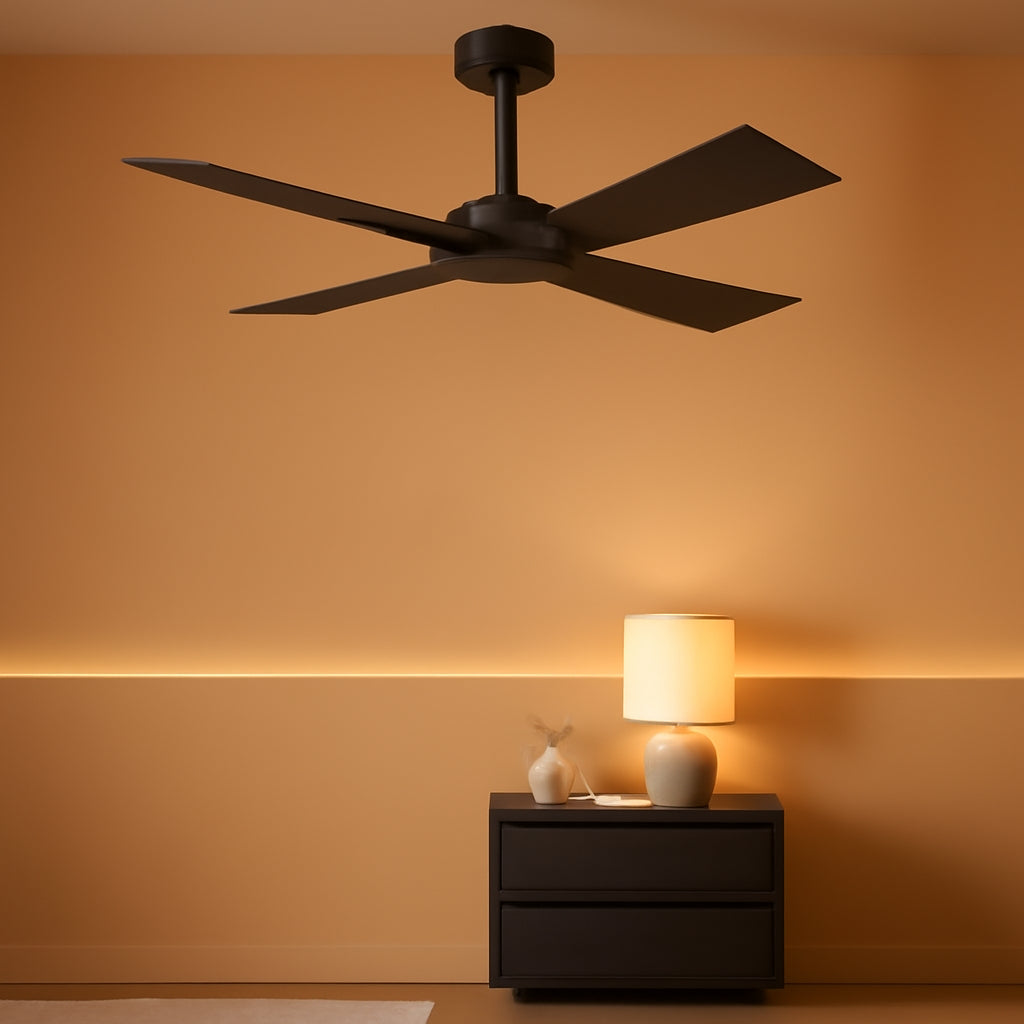 54Inch Black Outdoor Ceiling Fan Weather proof Premium-0